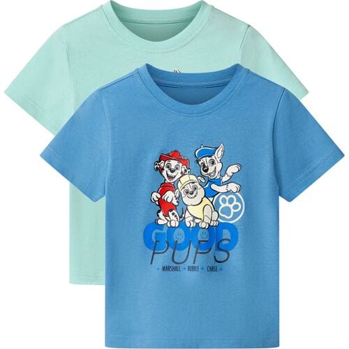 Lidl Set van 2 kinder T-shirts Paw Patrol (Mint/blauw, 122/128)