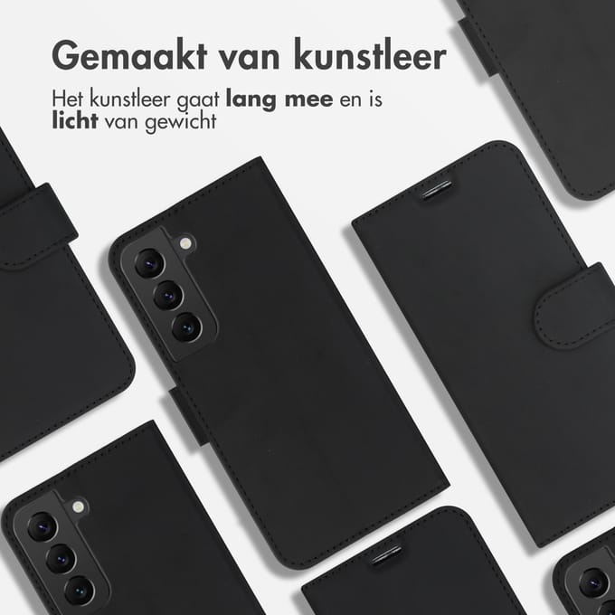 Accezz Hoesje - Geschikt voor Samsung Galaxy S22 - Wallet Softcase Bookcase - Zwart