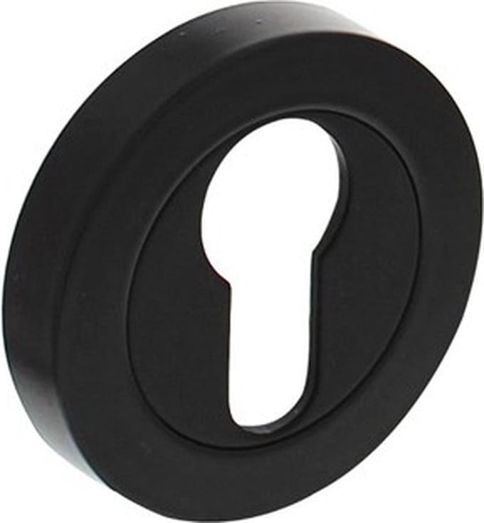 Intersteel Profielcilinder plaatje rond - schroefrozet - RVS - zwart
