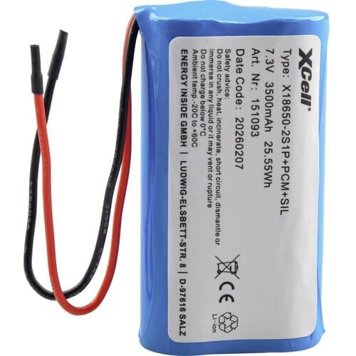 XCell Speciale oplaadbare batterij Aantal cellen: 2 Batterijgrootte: 18650 Li-ion 7.4 V 3500