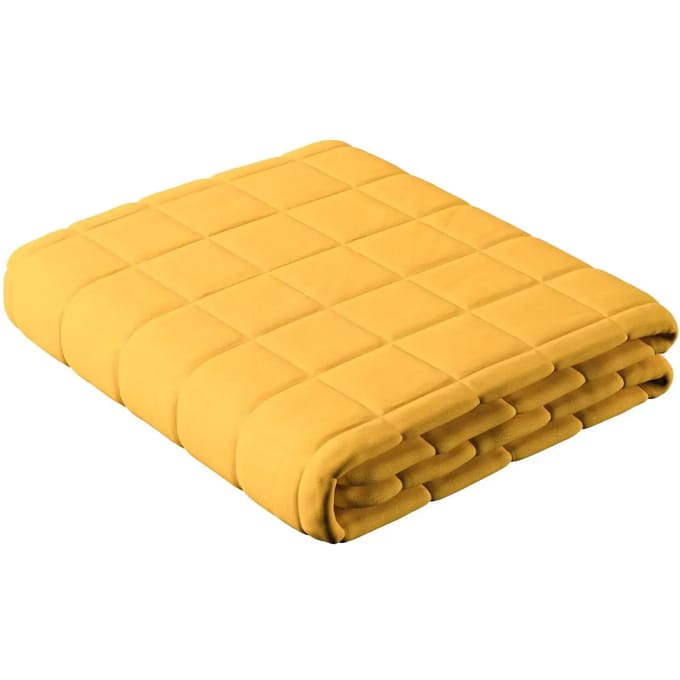 Geruite gewatteerde sprei Yellow Tipi Happiness