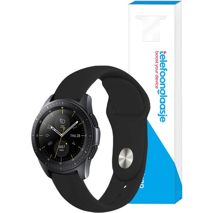 Siliconen smartwatch bandje – Zwart 20mm - Universeel