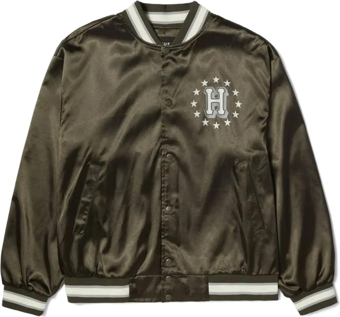 HUF Galactic Stack Baseball Tussenjas heren Donkergroen S