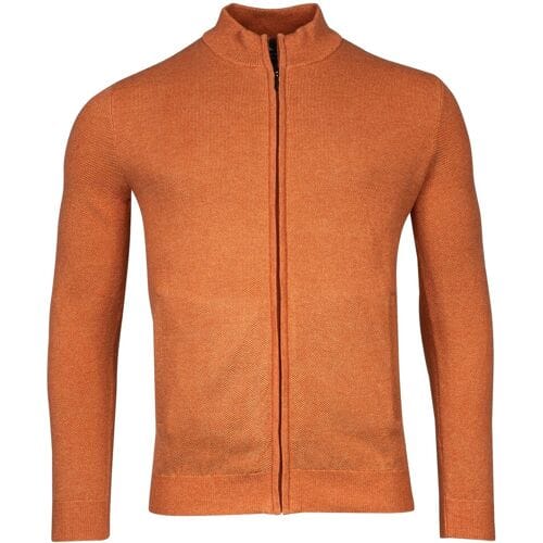 Baileys Vest Cardigan Zip Two-Tone Structure Jacquard Burnt Ochre / male