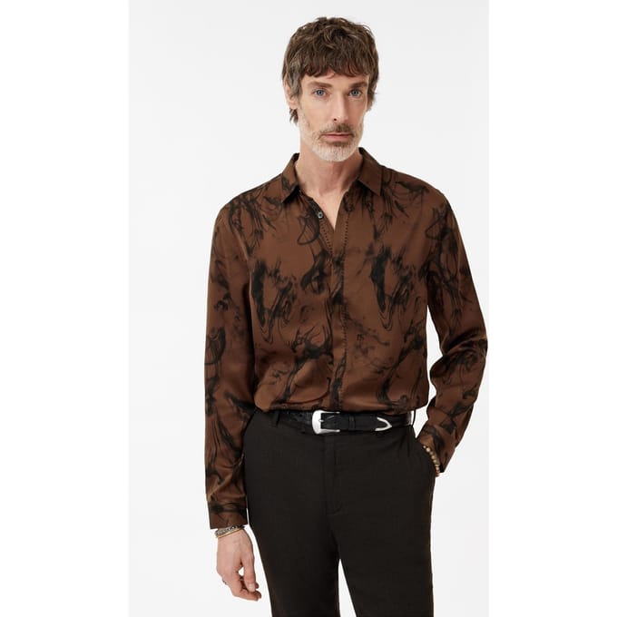 John Varvatos Concealed Button Placket Shirts With Dec Lt Chocolate Taglia: S | Camicie Business Outlet | Uomo | Marrone