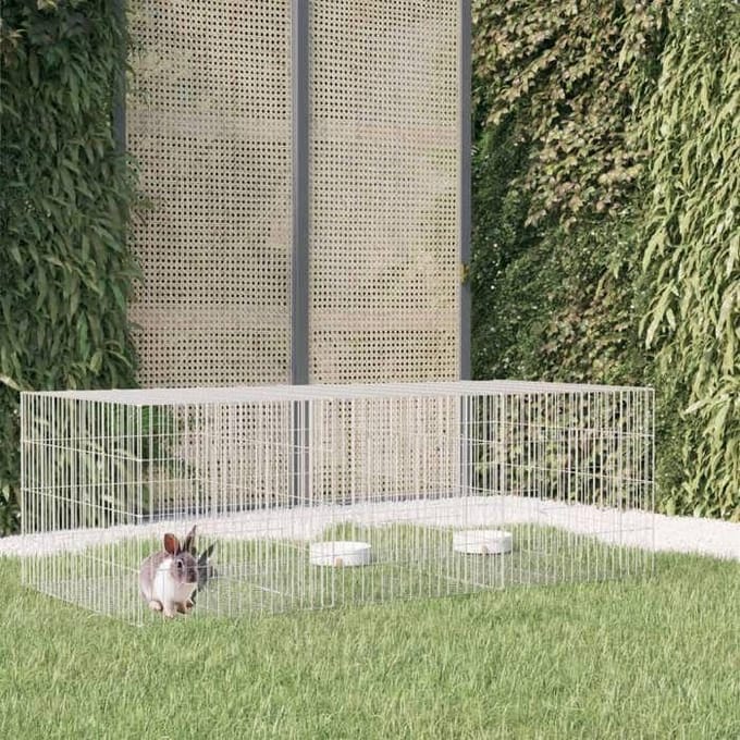 Maison Exclusive - Cage à lapin 3 panneaux 163x79x54 cm Fer galvanisé