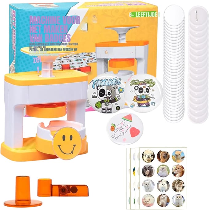 DYNA®Button Maker 55mm – Button Machine – Badge Maker – Buttons Zelf Maken – Geel - ‎12cm x 12cm x 15cm