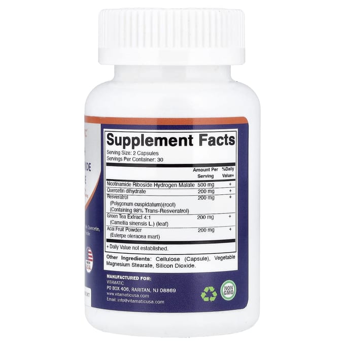 Vitamatic, NAD+, 60 Capsules