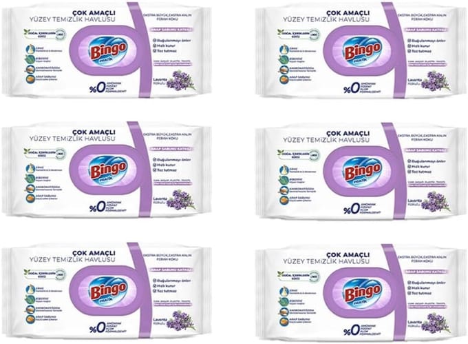 Bingo Clean Schoonmaakdoekjes Lavandel 6 x 96 stuks