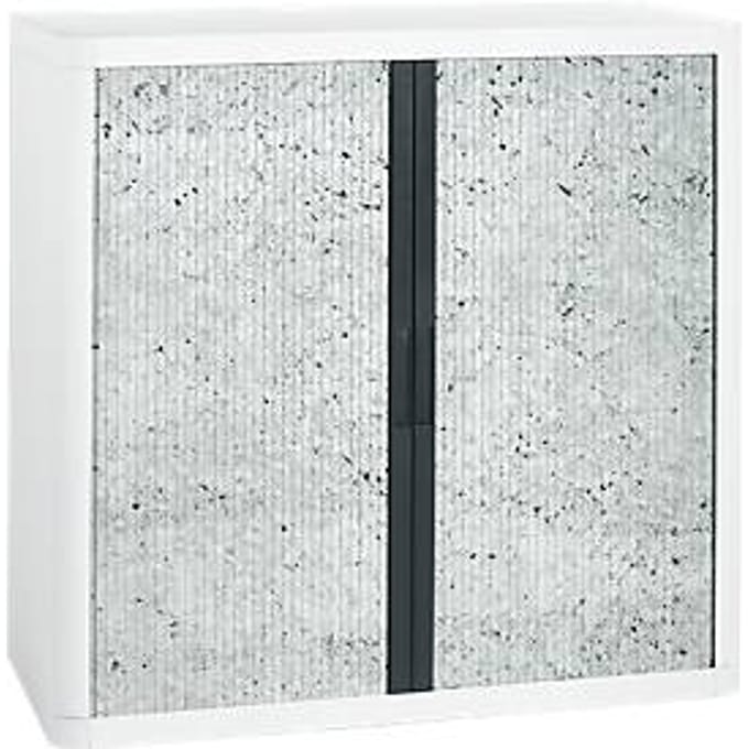 Roldeurkast, roldeuren grijs gespikkeld, hoogte 1040 mm