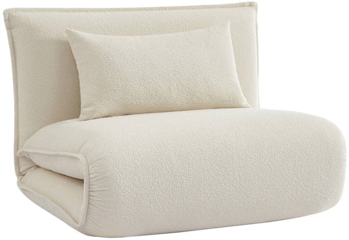 sweeek - 1-zits ombouwbare stoel in gestructureerd boucle l 99 x b 80 x h 66 cm - fleeep