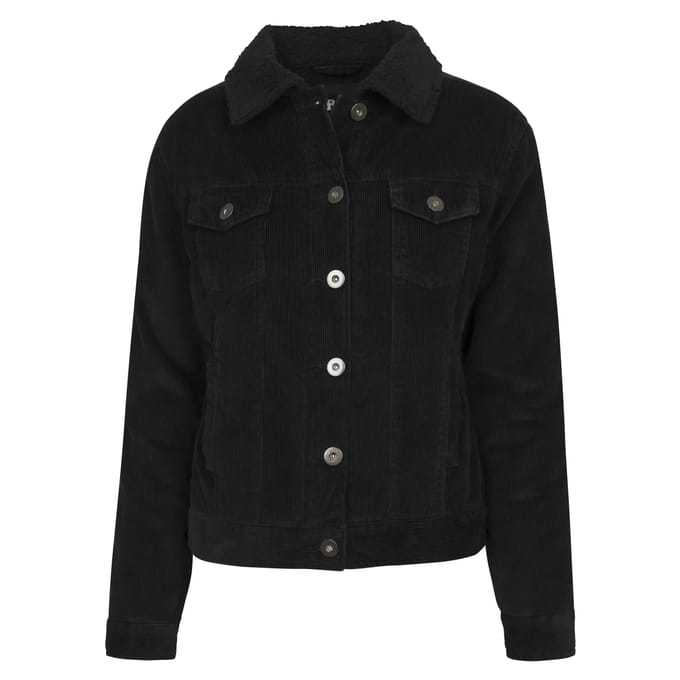 Urban Classics Jacket -XL- Sherpa Corduroy Zwart