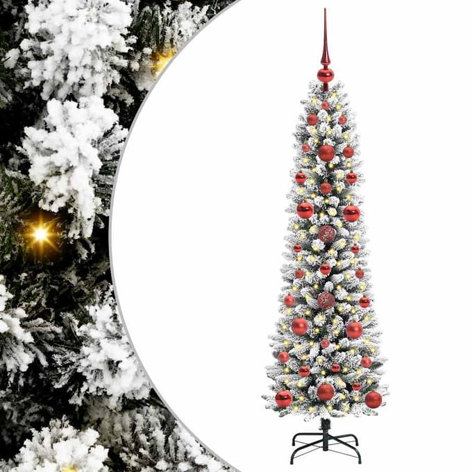 vidaXL - Kunstkerstboom - Wit - 120 - cm - PVC - en - Metaal - en - Plastic