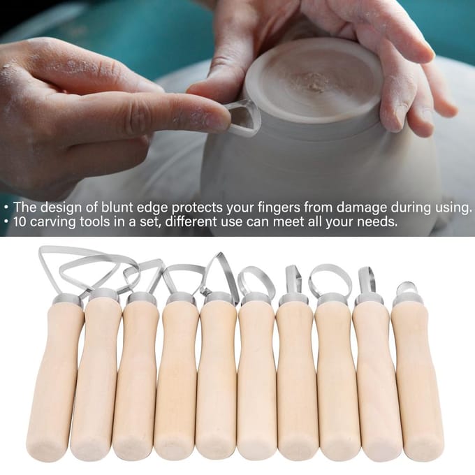 JR2-10 10 Pièces Outils de Modelage de Cire DIY Poterie Outils de Modelage d'Argile Ensemble d'Accessoires gray