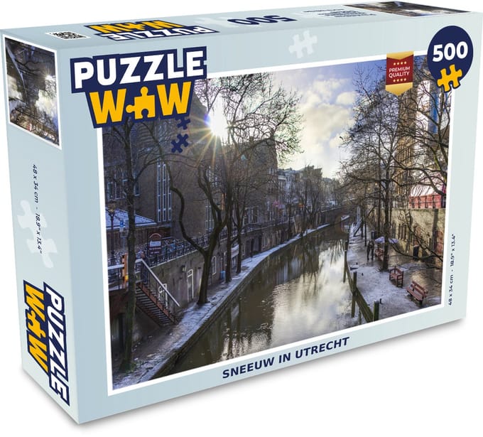 Puzzel Utrecht - Sneeuw - Water - Legpuzzel - Puzzel 500 stukjes