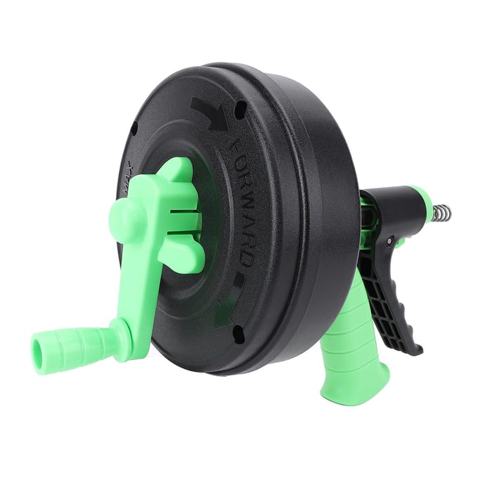 Ontstoppingsveer voor afvoeren, geschikt voor handmatige of elektrische ontstoppingsveren, voor keuken en badkamer. 24.6ft Spring black