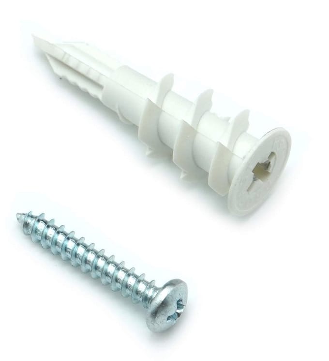 Gipsplaatankerset met Nylonboor en Schroeven - 50 Stuks