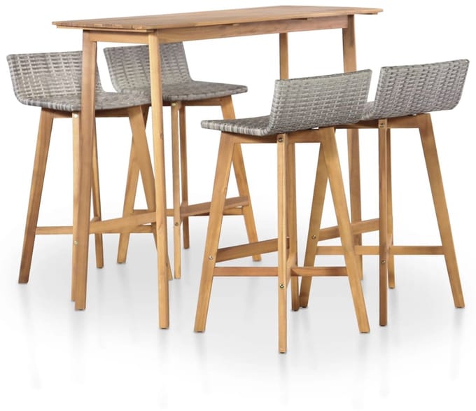 vidaXL - 5-delige - Tuinset - massief - acaciahout