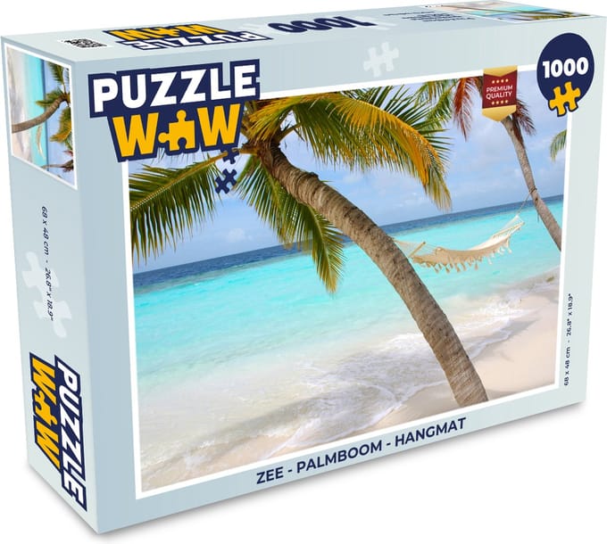 Puzzel Zee - Palmboom - Hangmat - Legpuzzel - Puzzel 1000 stukjes volwassenen