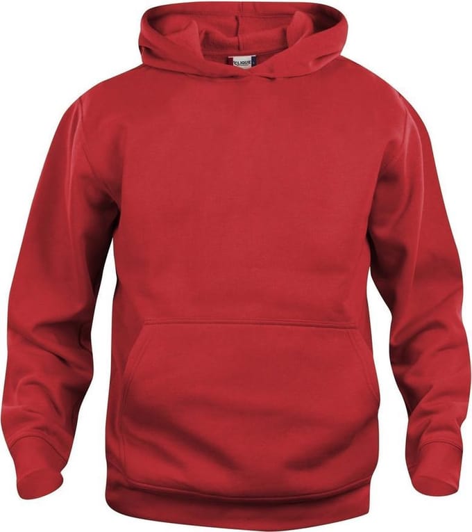 Basic hoody jr rood 130/140