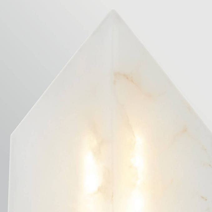 Quintiesse LED wandlamp CAESAR, oud messing, hoogte 31 cm Metaal/alabaster