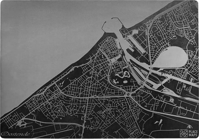 Place Maps Placemat Stadskaart Brussel - Kunstleer - Cacaobruin - 1 Stuk