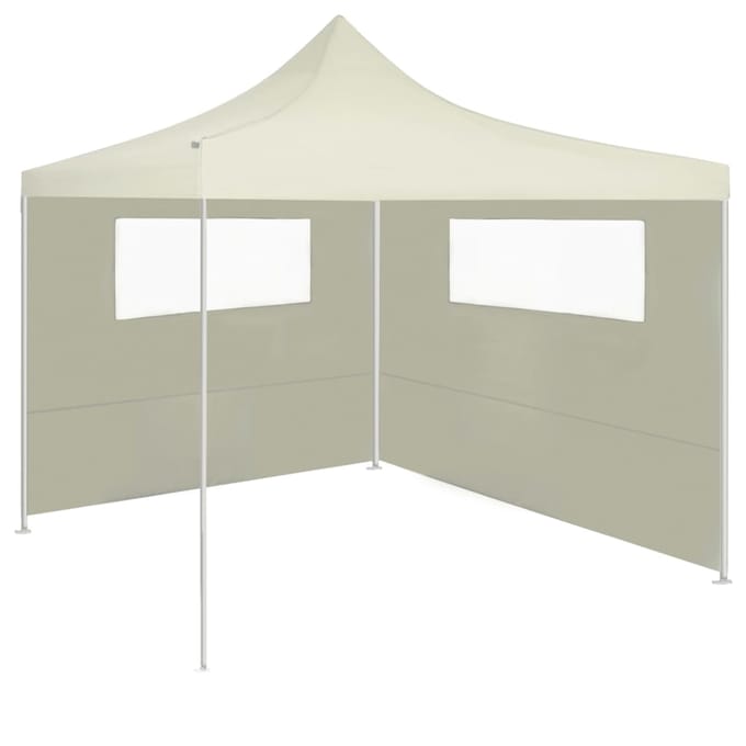 vidaXL - Prieelzijwand - met - ramen - 6x2 - m - crèmekleurig