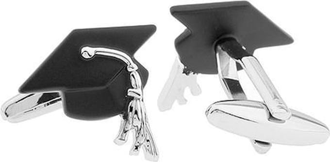 Amanto Manchetknopen Enver - 316L Staal - Graduation Muts - ∅20mm