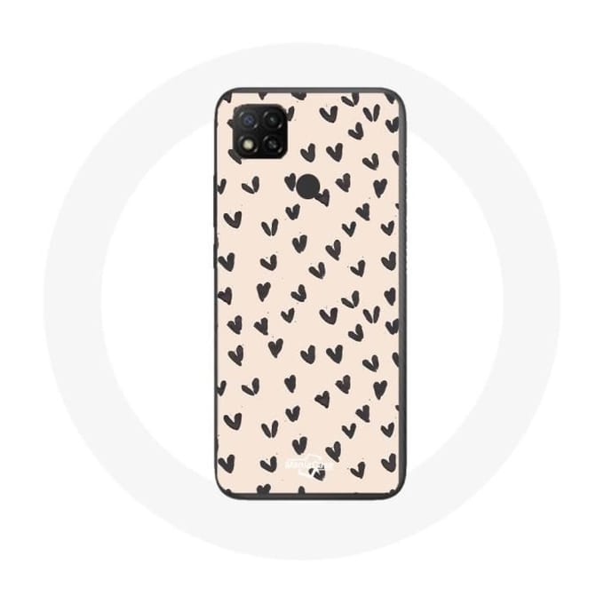 Xiaomi Redmi 9C Black Hearts-achtergrondhoesje