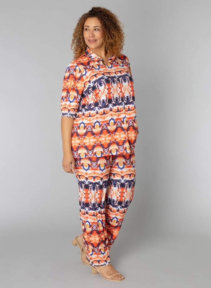 COLLETTA Phileine Tops - Spice Red/Multi colo - maat 3(52)