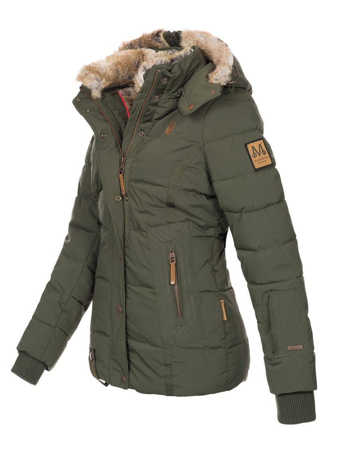 Marikoo dames winterjas Nekoo met imitatiebont capuchon & teddyvoering