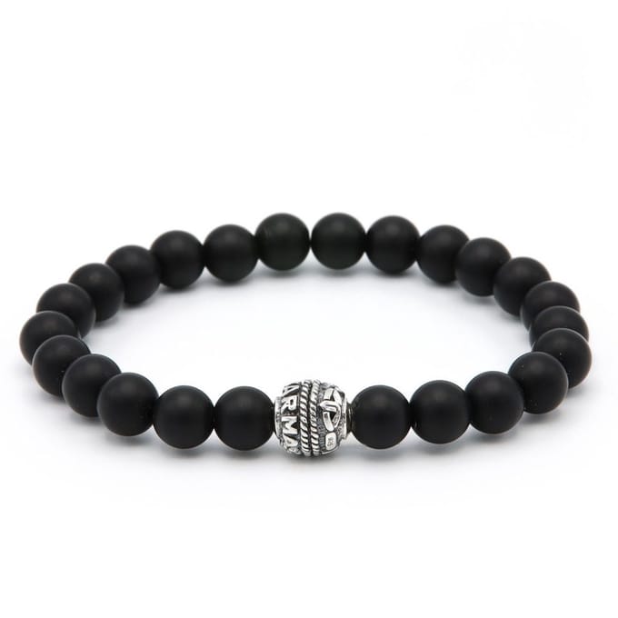Karma armband 86662-19 Black is Black Silver Bead 8 mm