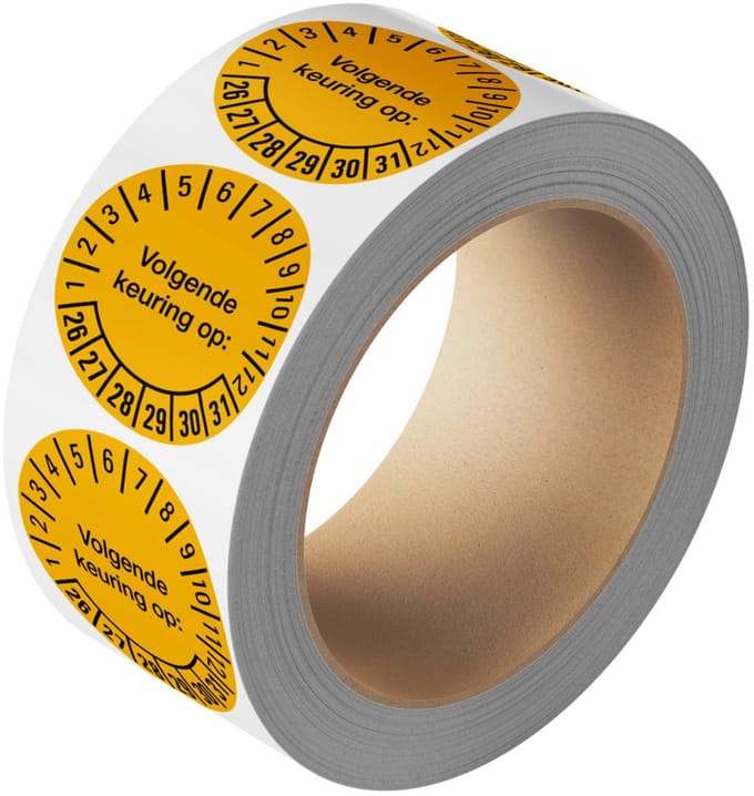 Volgende keuring op sticker 26-31 - rol 30 mm - 800 per rol