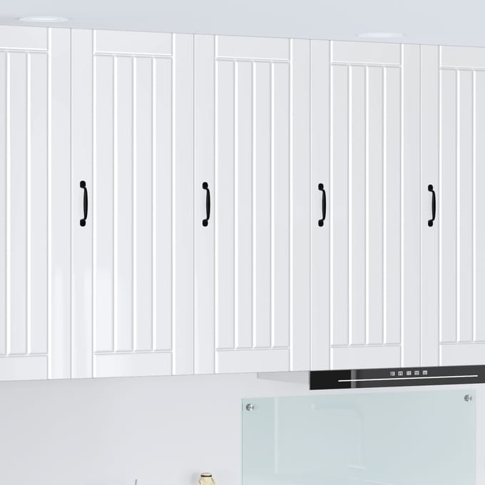 vidaXL - Wandkast - LUCCA - Hoogglans - Wit - 40 - x - 31 - x - 100 - cm - Bewerkt - hout