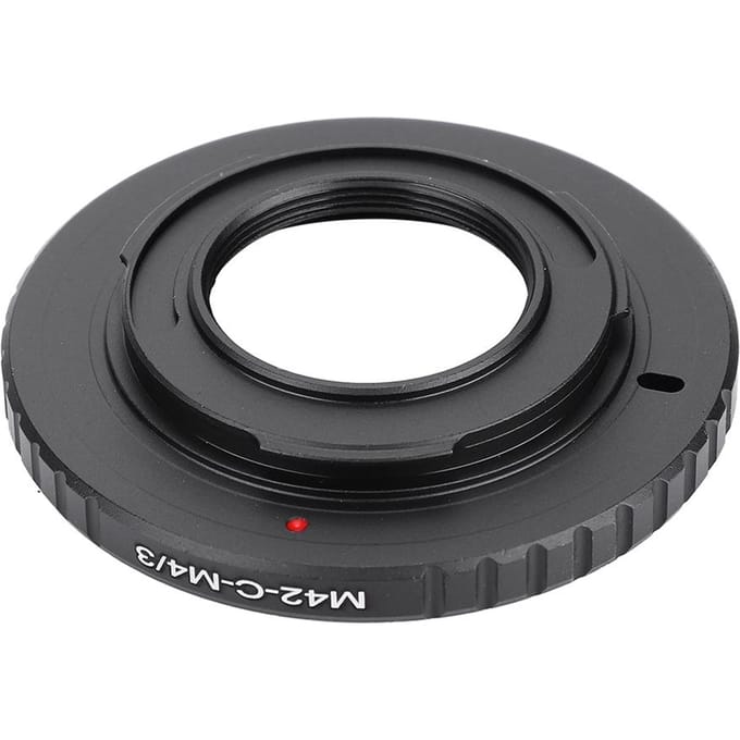Adapter voor M42 C-vatting filmobjectieven en spiegelloze camera's (dubbeldoel)(M42 C M4 3) black
