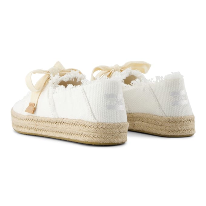 TOMS Carolina Lace Up Katoenen Witte Strand Espadrilles Voor Dames
