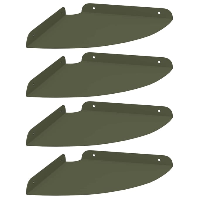 vidaXL - Hoek - Plank - 4 - st - Olijf - Groen - 24 - x - 24 - x - 2 - cm