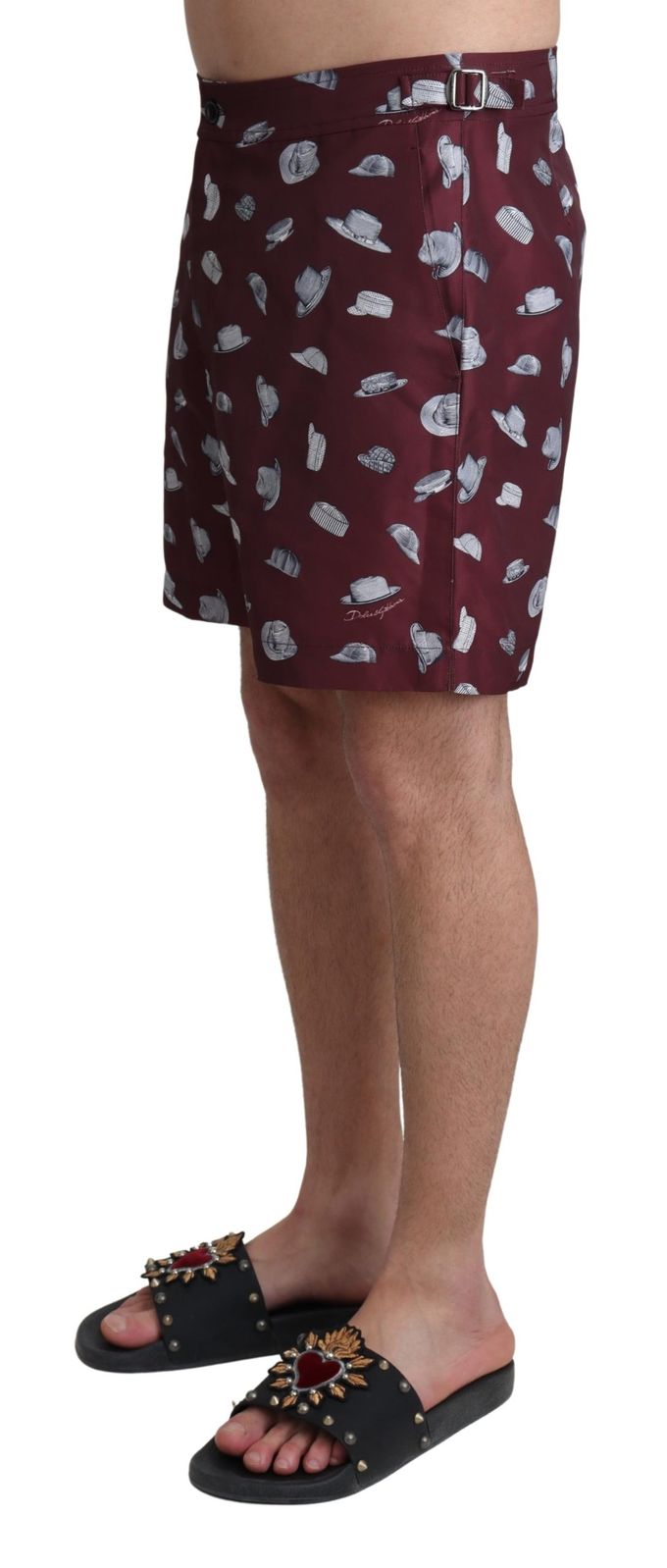 Dolce & Gabbana Heren Marron Hoeden Print Strandkleding Shorts Zwemkleding