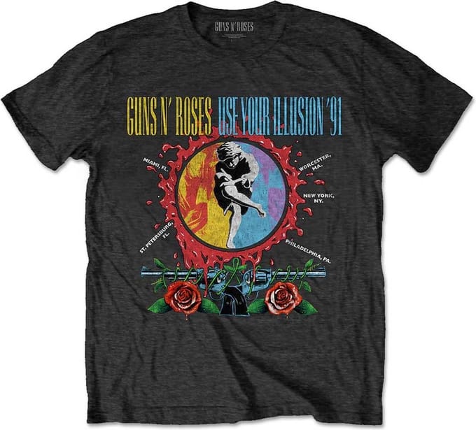 Guns N' Roses - Use Your Illusion Circle Splat Heren T-shirt - M - Zwart