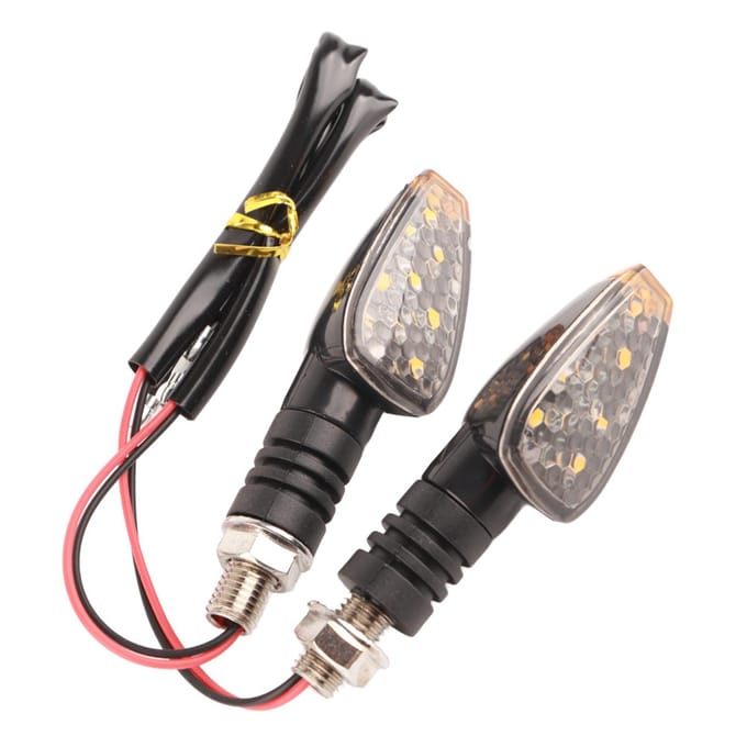 2 stuks 12V Universele Knipperlicht Indicator Lamp Modificatie met Geel Licht(Gerookt) gray