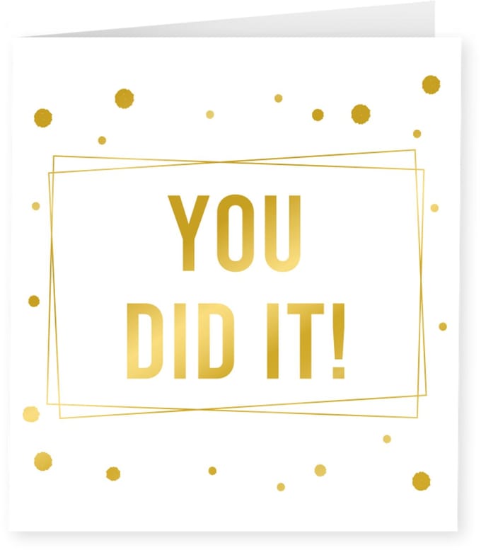 Gold white cards - You did it