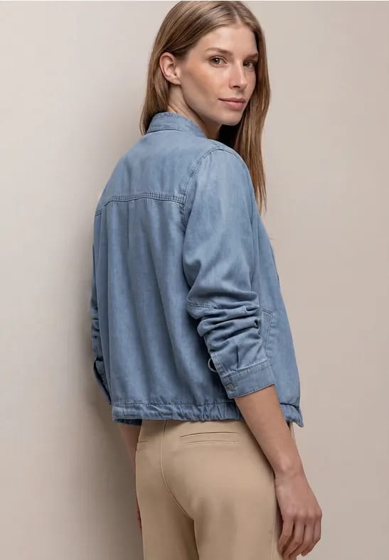 Blouson met opstaande kraag van lyocell