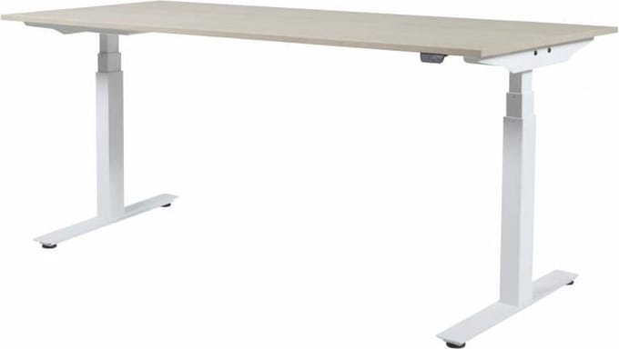 Zit Sta Bureau - Plus Elek 180x80 logan eik - wit frame