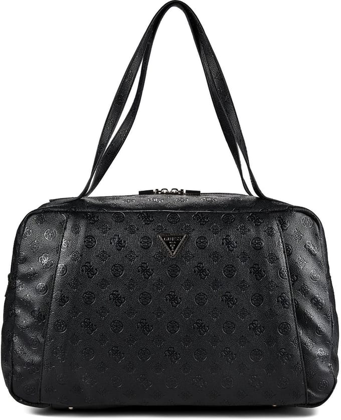 GUESS schoudertas reistas Devon Travel Tote Black Logo zwart
