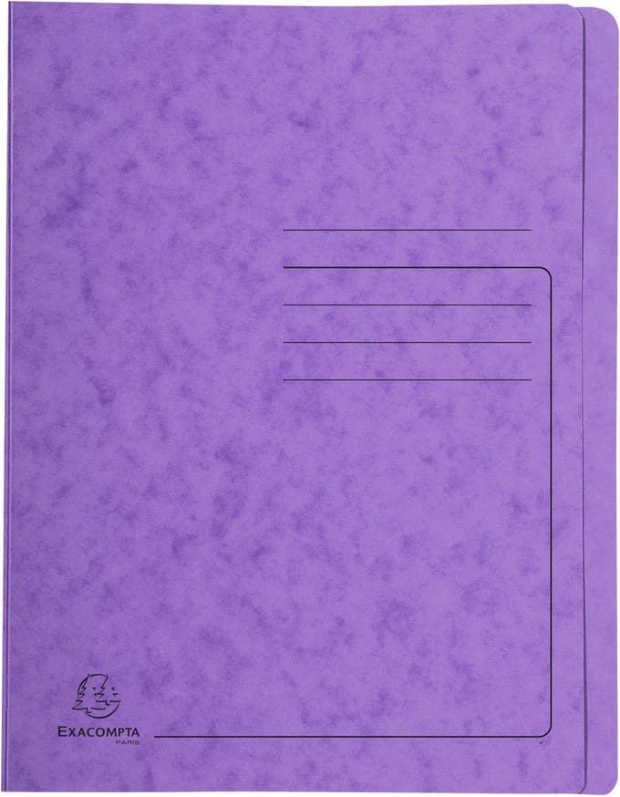 Exacompta 25x Snelhechtmap in glanskarton 355g - A4 - Purper - 39998E
