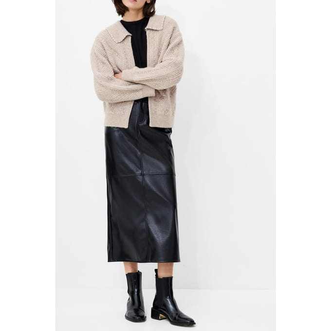 French Connection Kitty Pearl Ls Cardigan Almond Neutral Größe: S | Pullover Outlet | Damen | Weiß