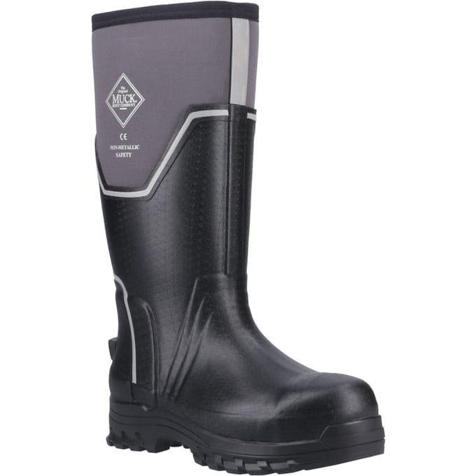 Muck Boots Grit S5 Rubberen Heren Regenlaarzen Zwart/grijs