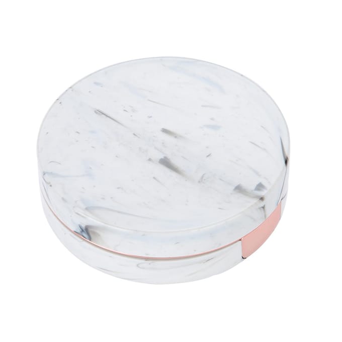 Étui de trempage pour lentilles de contact Portable en plastique motif marbré Kit de soin des yeux Récipient(rouge) blanc