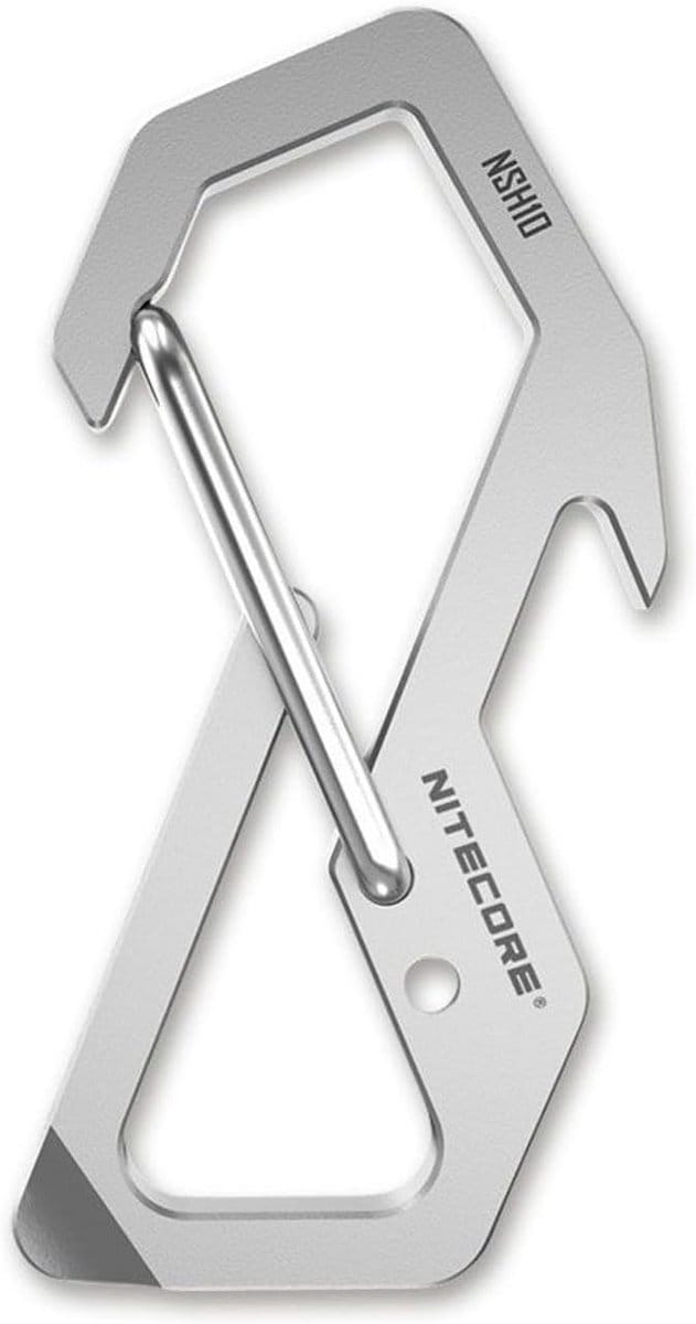 Lichtgewicht Titanium Karabijnhaak - Multitool Sleutelhanger Clip - Zilver