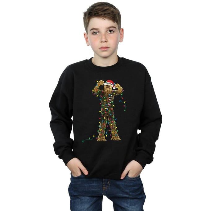 Star Wars Jongens Chewbacca Kerstverlichting Sweatshirt (Zwart)